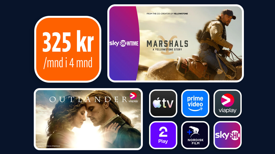 Med standard-pakken får du mer enn 60 TV-kanaler og 11 streamingtjenester inkludert i TV-pakken din!