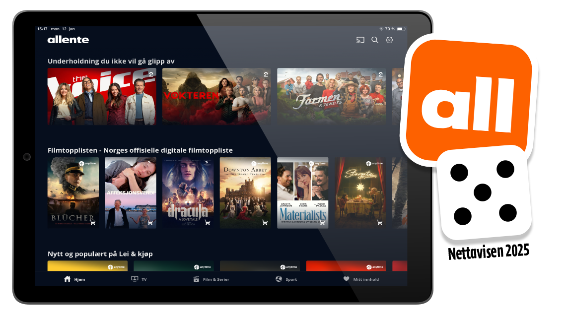 Stream underholdningen din i allente-appen din - alt innholdet ditt samlet på ett sted