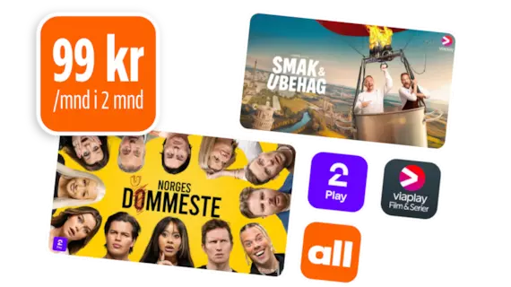 Stream Basic til 99 kr/mnd i to måneder.