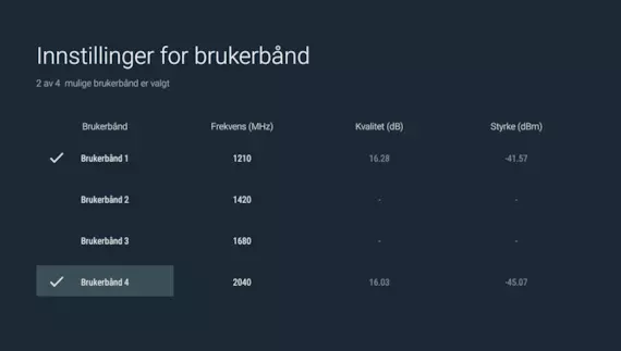 Velg brukerbånd 1 og 4 hvis du har Smartboks eller HD PVR 5720