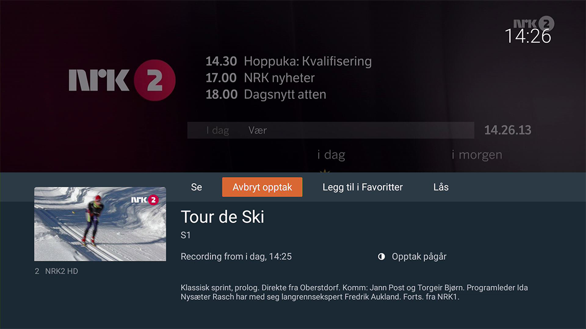 Avbryt opptak