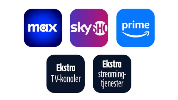 Topp TV-pakken din med Max, SkyShowtime, Prime, ekstra TV-kanaler og Ekstra streamingtjenester.